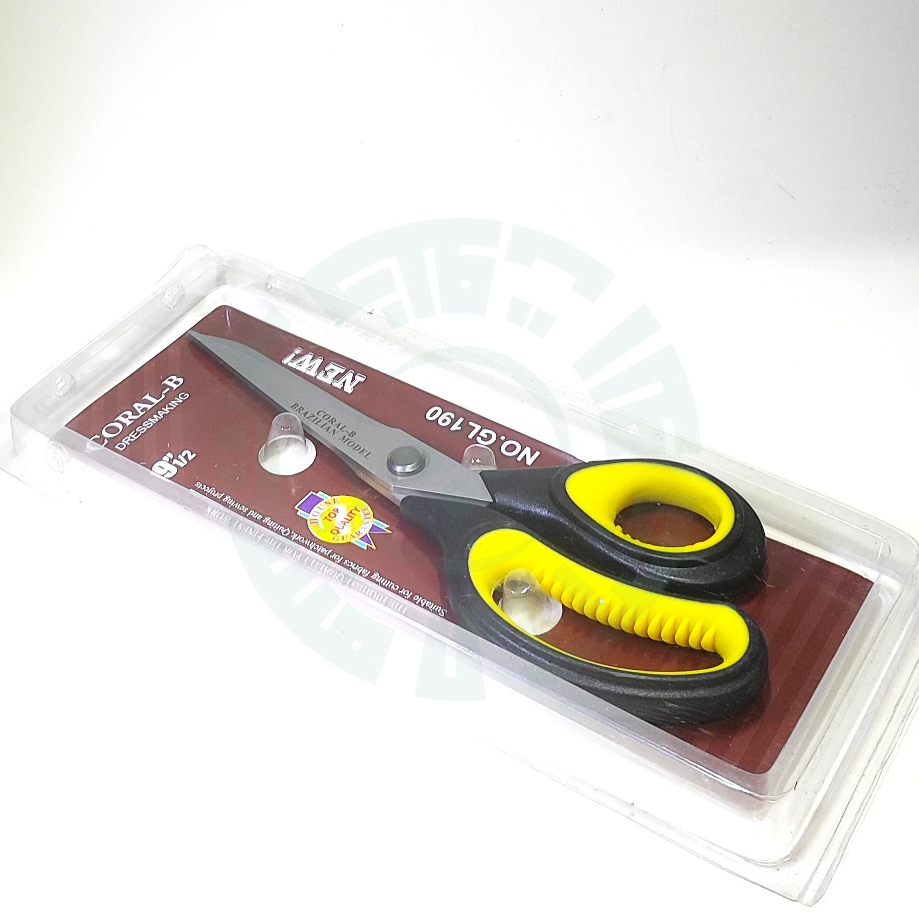 قیچی خیاطی کورال بی سایز 9,5 (CORAL-B) رنگ مشکی زرد