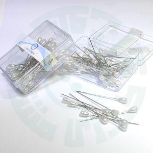 سوزن ته مرواریدی اشکی رنگ سفید(بسته50عددی)