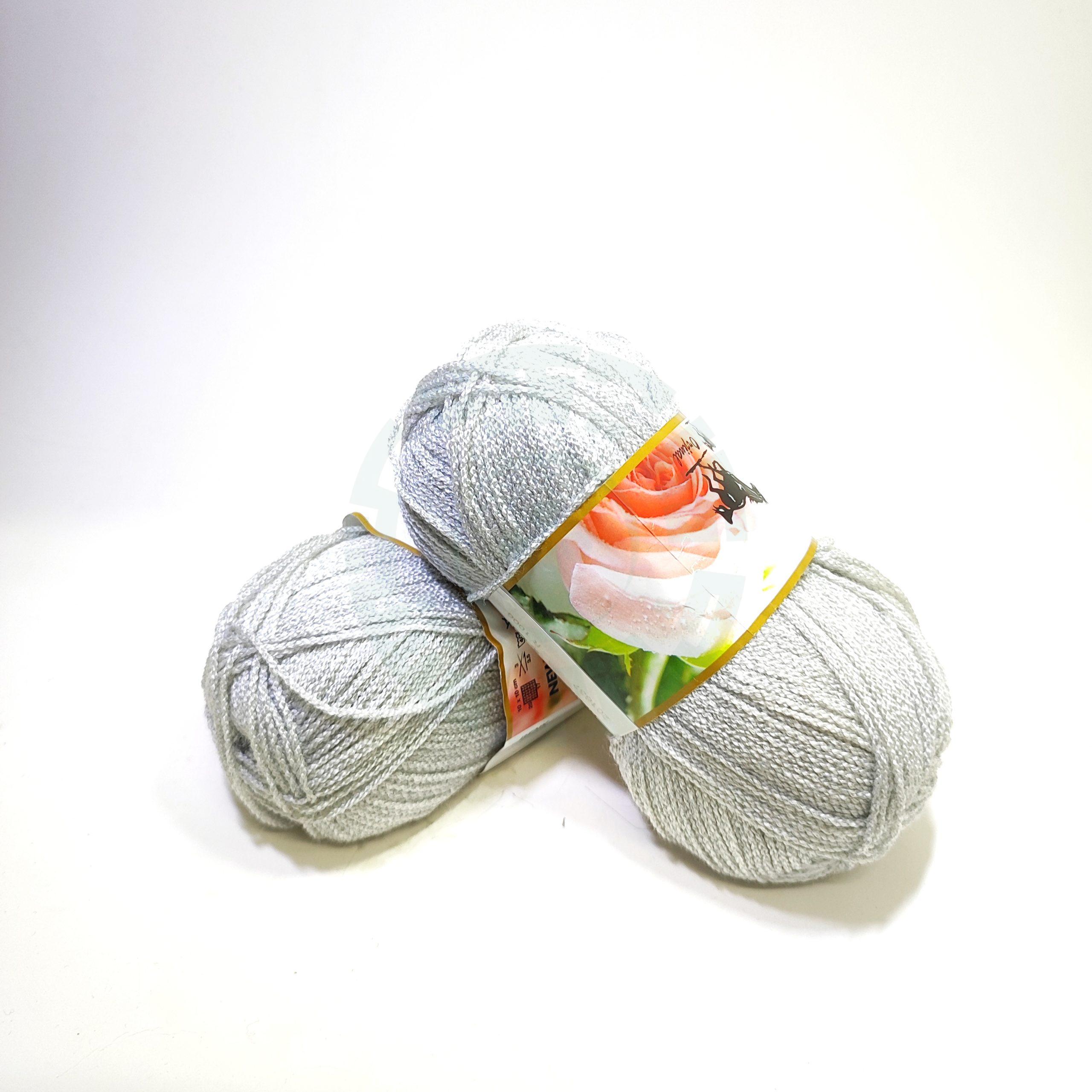 کاموا زنجیره آکیش چاینت(CHINETTE) رنگ طوسی روشن (90گرمی)