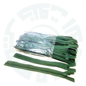 زیپ 20 سانت مخفی دنده 3 رنگ سبز کد496 (بسته100عددی)
