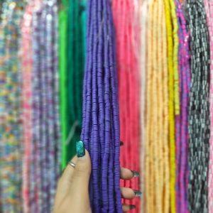 مهره فیمو رنگ بنفش بادمجانی(ریسه ای)