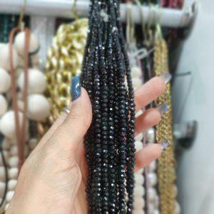 مهره کریستال تراش سایز 4 رنگ مشکی (ریسه ای)