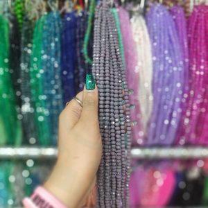 مهره کریستال تراش سایز 6 رنگ یاسی مات(ریسه ای)
