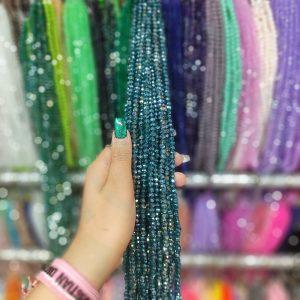 مهره کریستال تراش سایز 6 رنگ آبی اقیانوسی(ریسه ای)