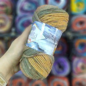 کاموا اسپرت لاویتا (LAVITA) رنگ کرم سبز (100گرمی)