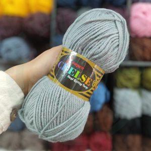 کاموا سوپر چلس (SUPER CHELLS) رنگ طوسی روشن (100گرمی)