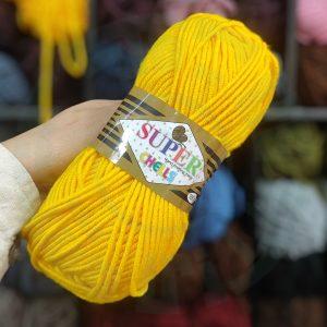 کاموا سوپر چلس (SUPER CHELLS) رنگ زرد (100گرمی)