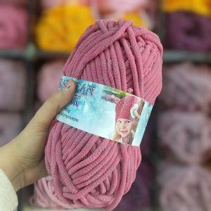 کاموا مخمل سالاوان رنگ صورتی(100گرمی)