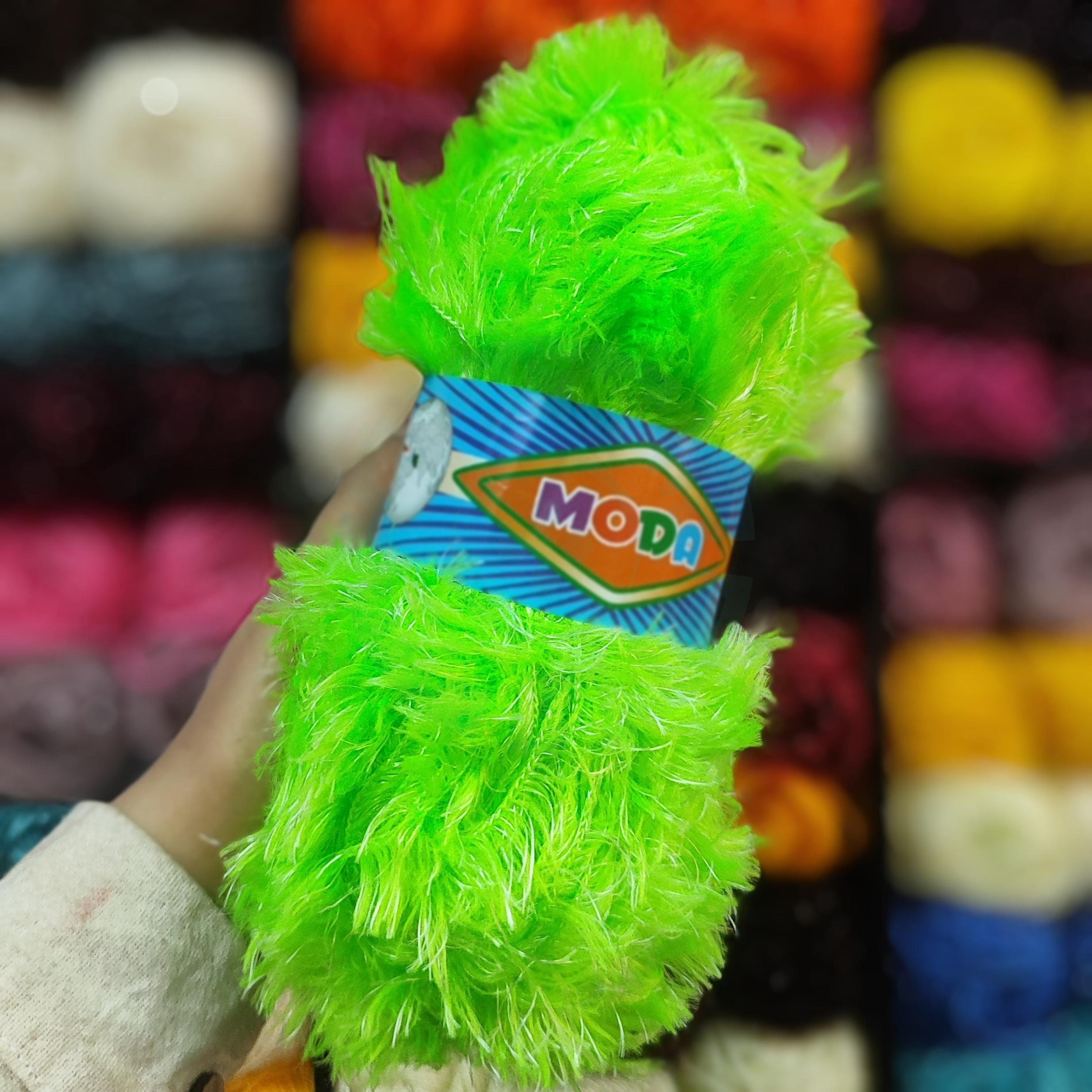 کاموا یوموش رنگ سبز فسفری (100گرمی)